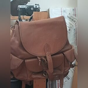 Brown Leather Backpack